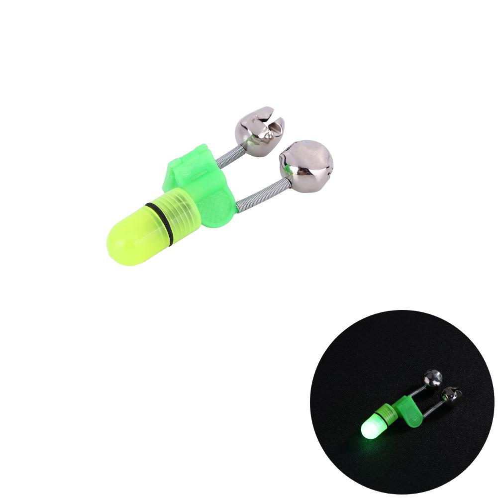1-10pcs Night Fishing Rod Bite Bait Alarm Light with Twin Bells Ring Fishing Bite Alarm Indicator Carp Fishing Accessories