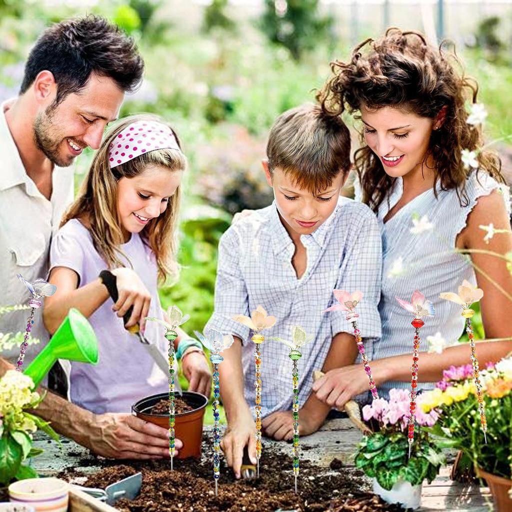 Fairy Butterfly Wand Plant Stake Set Suitable for Different Festivals Garden Stakes Outdoor Decorative Beaded Items Garden Tool