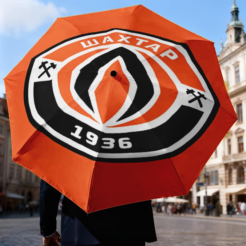 Ombrello Pieghevole Design Stemma Shakhtar Donetsk, Ombrello Automatico 8 Stecche per Viaggio, Uso Campeggio Regalo per Halloween Natale