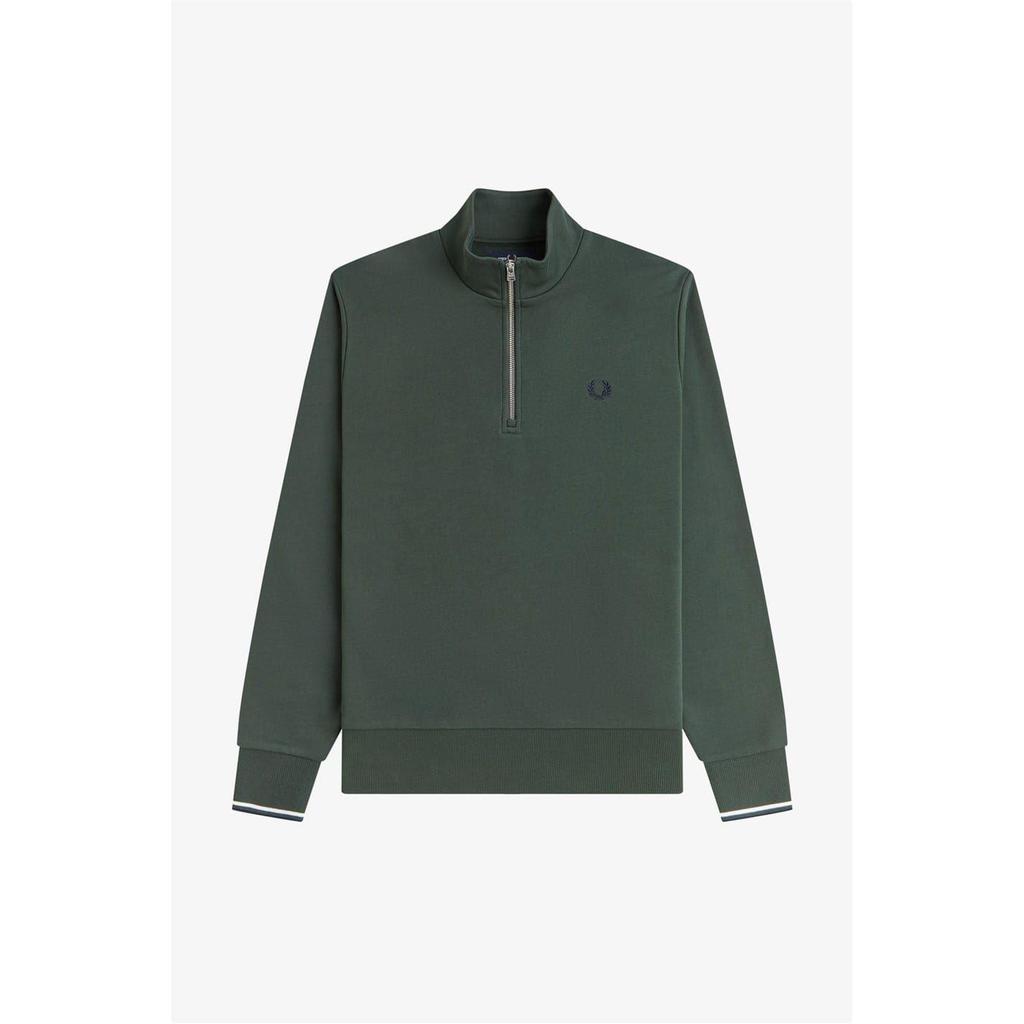Fred Perry Mens Logo Half Zip Sweatshirt
