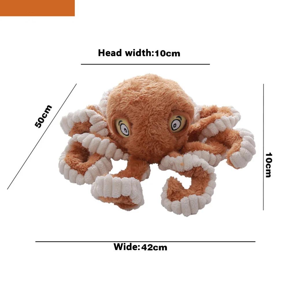 Indestructible Dog Toys for Aggressive Chewers Squeaky Octopus Plush Chew Toy with Rattle Sound Interactive Puppy Toys for Small