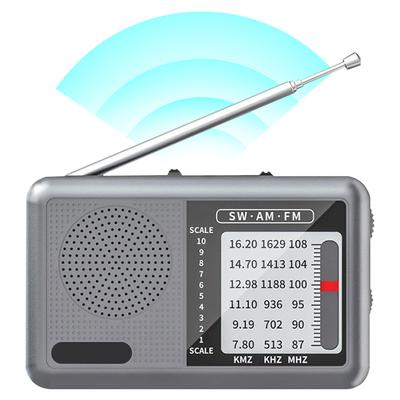 Mini FM Radio Rechargeable Full Band Receiver with Earphone Jack Broadcast Radio 360 Degree Rotating Antenna for Indoor Outdoor