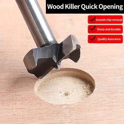 Industrial-grade Woodworking Hole Opener, Alloy Head, Extended Wood Panel, Door Panel, Punching Reamer Drill Bit