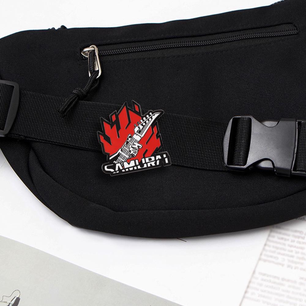 Cyberpunk 2077 Logo Samurai Metalowa Broszka - Przypinka Anime na Plecaki