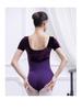 Ballet Dance Cotton & Velvet Short Sleeve Leotard for Gymnastics & Modern Dance
