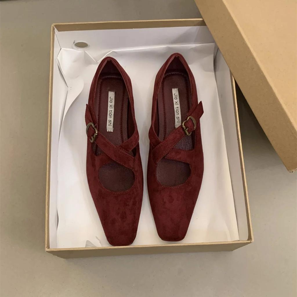 Dancing Shoes 2024 Retro Comfort Ballet Shoes Female Casual Daily Low Heel Buckle Strap Mary Janes Women Pumps Zapatos De Mujer