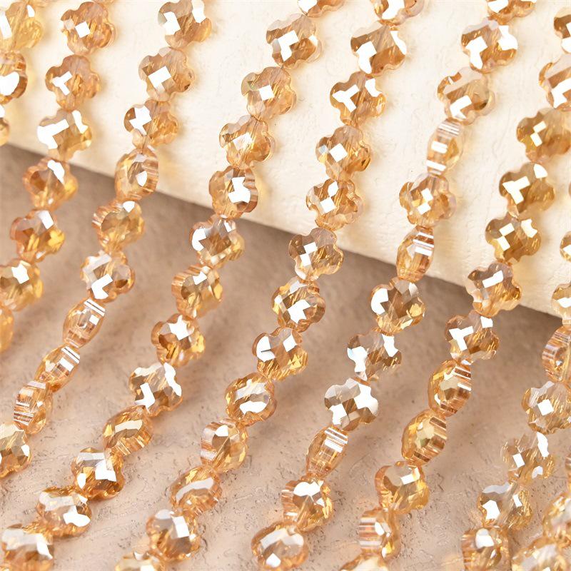 Electroplated Four-Leaf Clover Sherpa Beaded Jewelry Accessories for DIY Necklaces