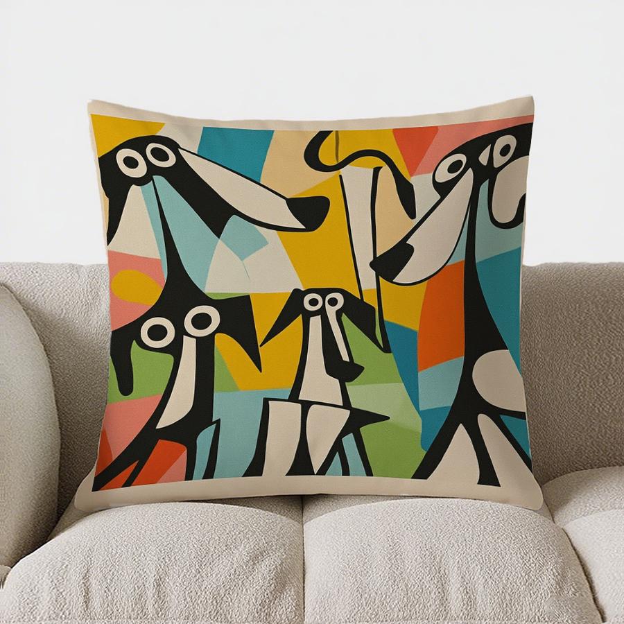 

Home Decor Abstract Geometric Birds Pattern Throw Pillow Pattern Cushion Cover Suitable For Sofa Bedroom Car Pillow Cover 40x40cm