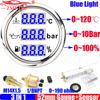 ZMFJH Blue LED Digital 3 IN 1 52MM Water Temperature Gauge+Oil Presssure+Fuel Gauge with Alarm Sensor Set for Car Boat 12V24V