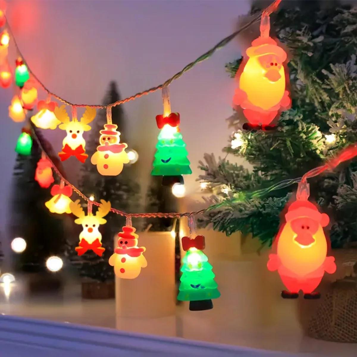 

1PC 10/20 LED Christmas String Lights Indoor Soft Silicone Hanging Fairy Lights Battery Operated For Home Party Holiday Decor 1.5M10LED теплый белый