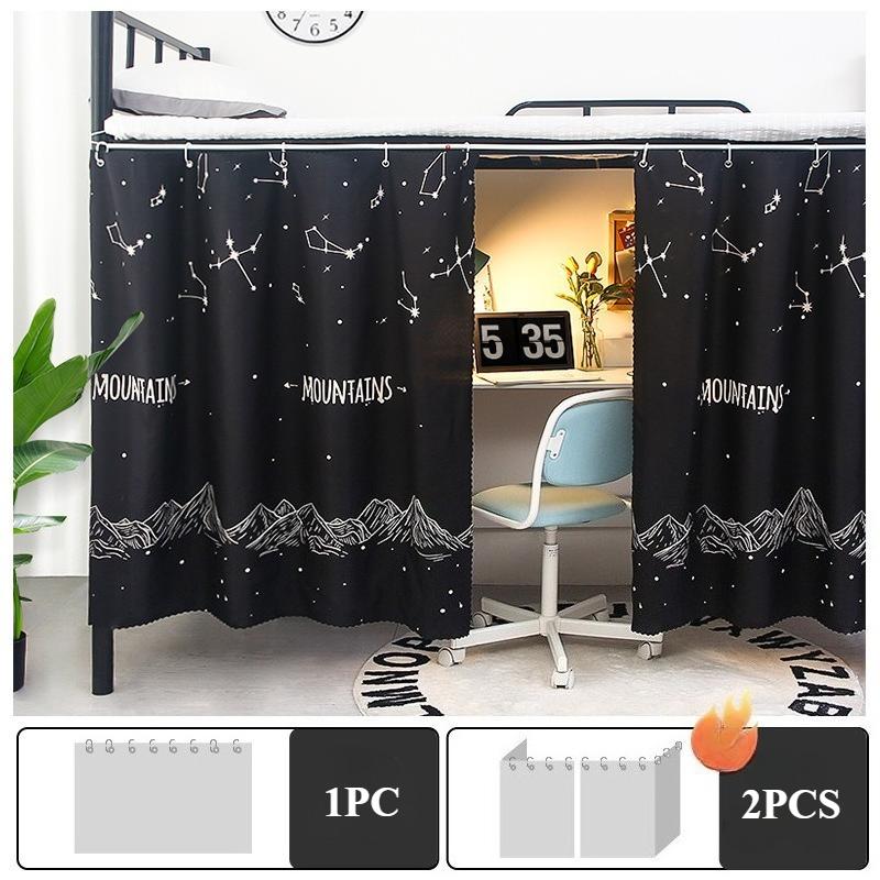 2025 Printed Student Dormitory Beds Curtains Canopy with Rope Clasp College Shade Cloth Mosquito Nets Dustproof 1.15/1.35m High