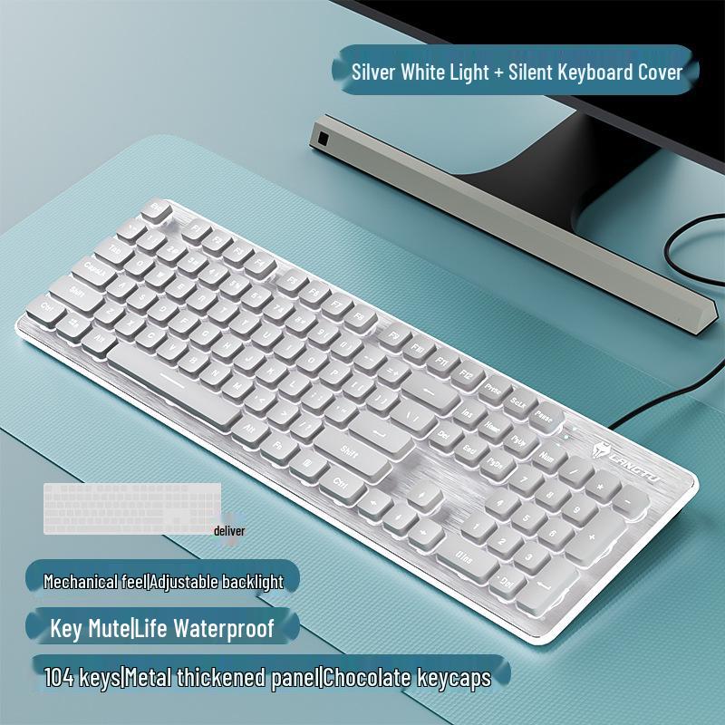 Langtu Wired Backlit Mechanical Keyboard for Office and Laptop Typing (Girls Edition)