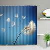 Plant Series Shower Curtain Bathroom Waterproof Polyester Fabric Cloth Curtain Dandelion Flower Print Bathtub Decor With Hooks