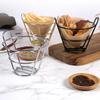 French Fries Stand Cone Basket Fry Holder with Dip Dishe Cone Snack Fried Chicken Display Rack Food Shelves Bowl Kitchen Tools