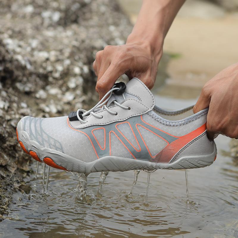 

Новая обувь Shuoxi мужская дышащая нескользящая обувь для ходьбы по воде, обувь для рыбалки, пляжа, плавания, быстросохнущая обувь для пеших прогулок, женская для помещения 46 серый