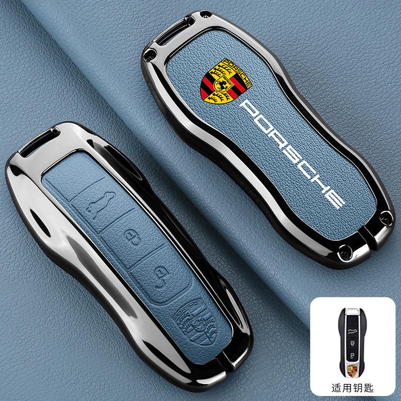 AABM1 Leather Car Smart Remote Key Case Shell Fob Cover For Porsche Panamera Carman Macan Bobst Cayenne 911 970 981 991 Accessories