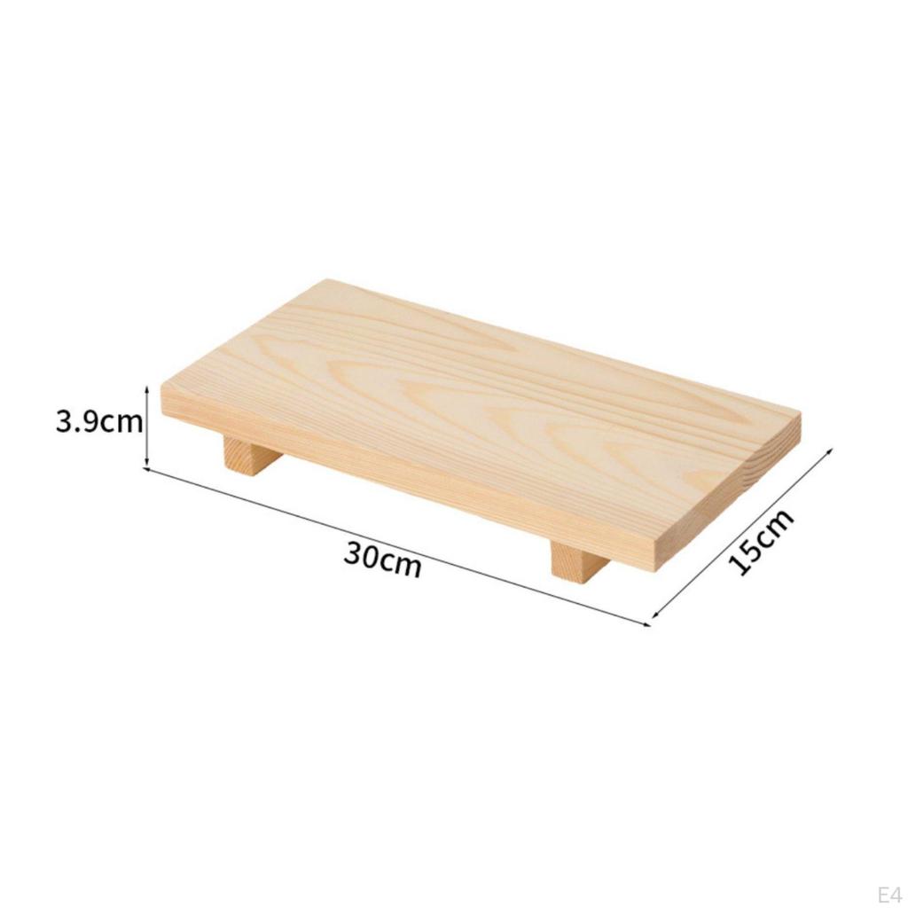 Wood Pedestal Stand Vintage Design Wooden Versatile Rectangular Tray with Feet