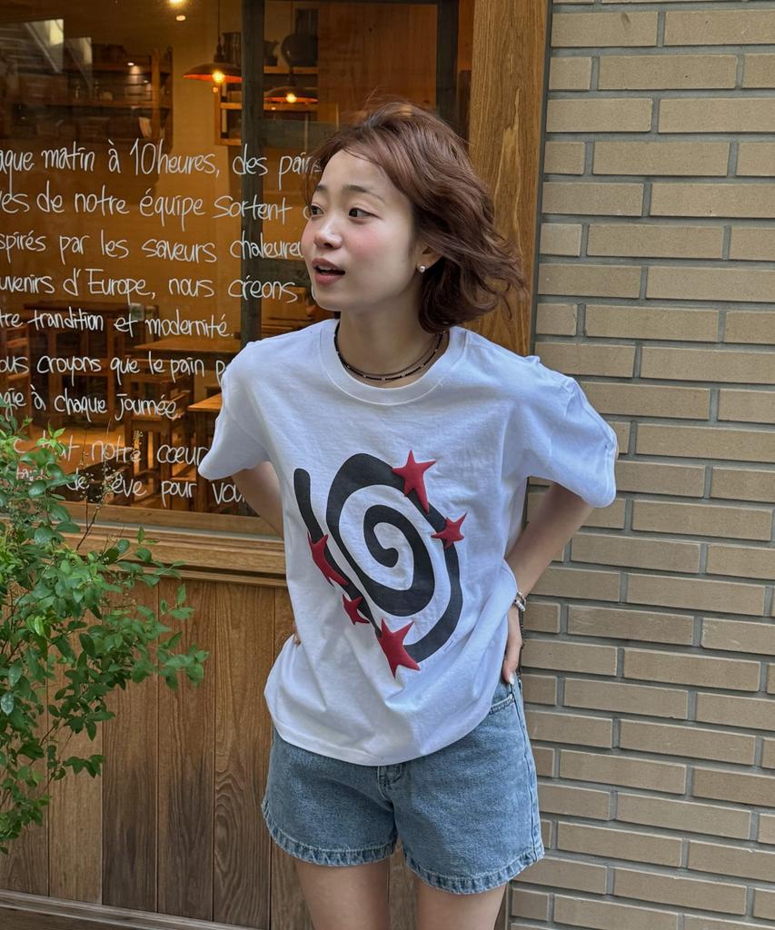 AMOU Molly Star Half T-Shirts White