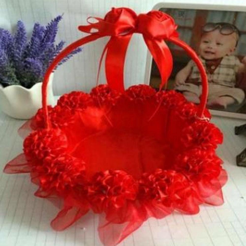 Beautiful Handmade Flower Lace Storage Basket Hand-Woven Round Shapes Flower Basket Creative Small