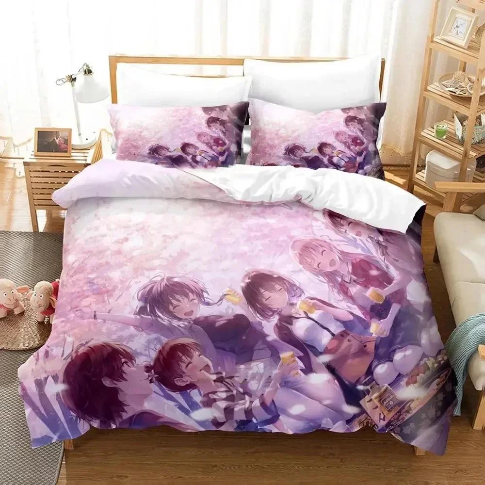 Anime Saekano How to Raise a Boring Girlfriend Bedding Set Duvet Cover Sheet Printed Bed Set Pillowcase Bed Comforter Bedroom