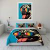 Colorful Dog Art Print Set Bedding Set with 1 Duvet Cover 2 Pillowcases Single Double King Queen, Gift