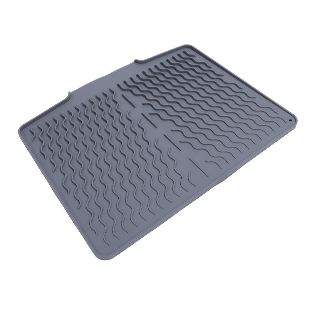 Dish Drying Mat Silicone Anti Slip Heat Resistant Foldable Easy To Clean Dish Drain Pad for Kitchen