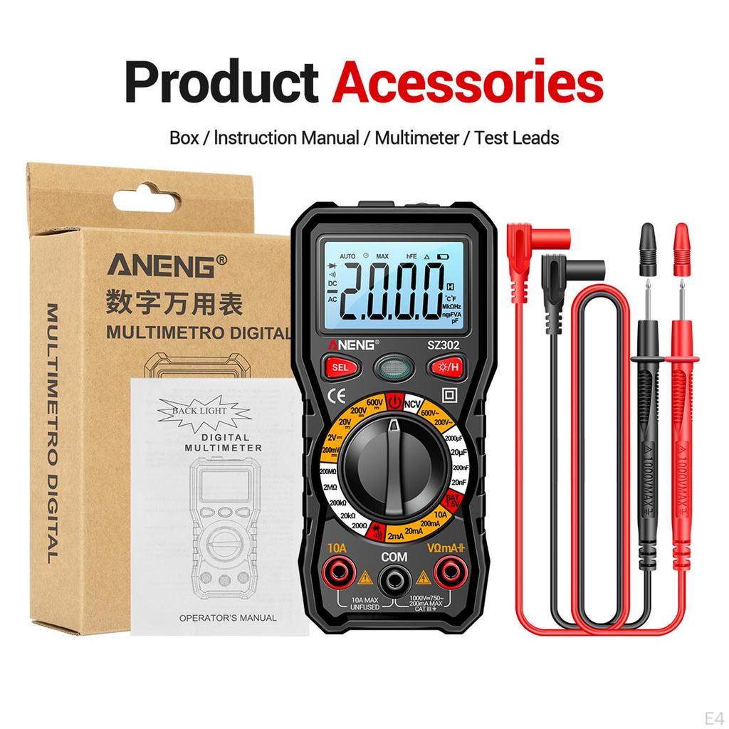 Digital Automatic Measurement DC Voltage Current Amp Multimeters Tools Meter Tester