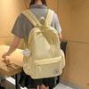 College Student Schoolbag Women's Simple Solid Color Large Capacity Travelhigh School Student Computer Bag Korean Version High School Student Backpack