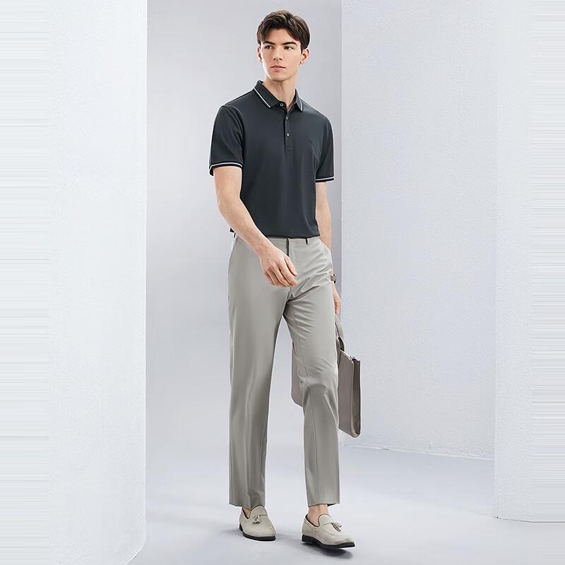 Septwolves Mercerized Cotton Short Sleeve Polo Shirt for Men