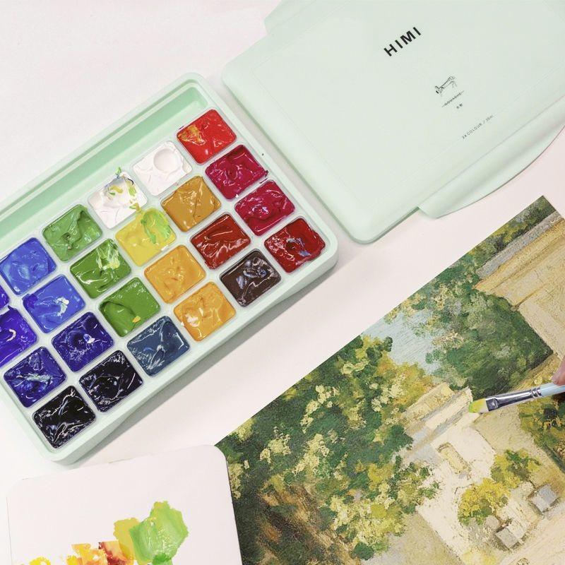 Miya HIMI Gouache Paint Set for Beginners – 18 or 24 Colors, 30ml Each