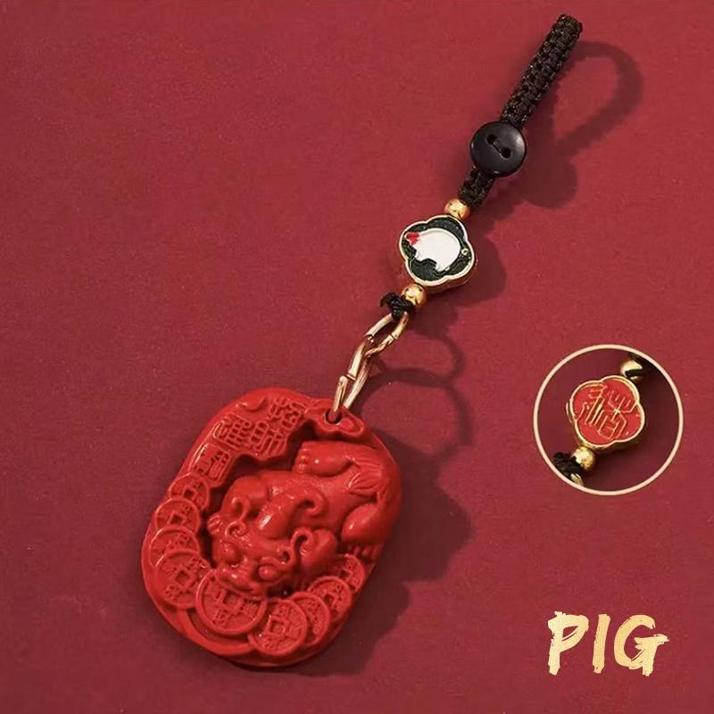 Chinesischer Stil Zwölf Tierkreiszeichen Pixiu Schlüsselanhänger Anhänger Für Frauen Männer Glücklich Rot Pixiu Auto Schlüsselanhänger Exquisites Taschendekor Accessoire Geschenk