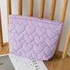 Fashion Korean Large Capacity Cosmetic Bag Women Soild Heart Quilting Handbag Portable Travel Lipstick Makeup Storage Bags