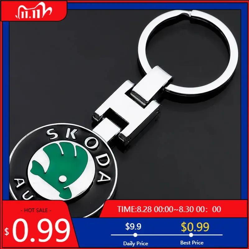 Car Sticker Car Emblem Keychain Styling Key Ring Accessories For Skoda Octavia Kodiaq Fabia Superb Yeti Enyaq Rapid Kamiq Karoq