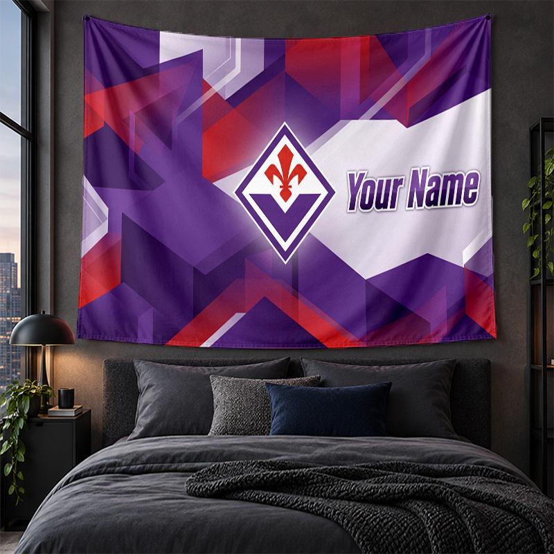 Personalized Tapestry Wall Hanging Fiorentina FC Pattern Art Background Cloth