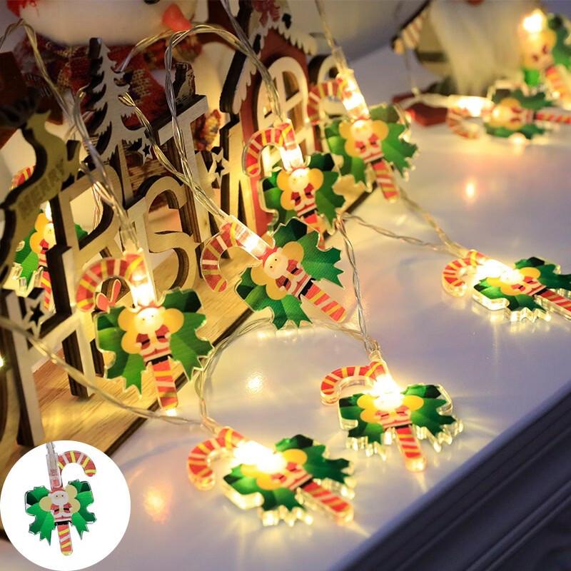 

oeny Solar Christmas Tree Snowman Cane String Lights
