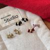 Retro Silver Little Horse Flocked Earrings - Korean Style, Simple & Versatile Niche Studs for a Fashionable High-End Look