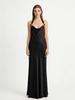 Elegant Acetate Halter Neck Dress with Crystal Buckle