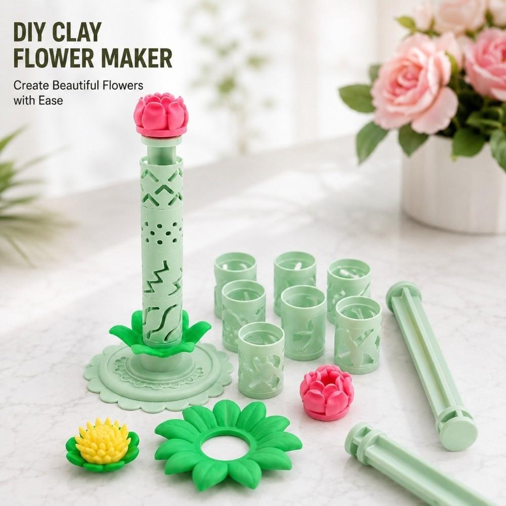 Reusable Polymer Clay Flower Shaper Modular Petal Mold Set Modular Clay Bloom Maker Modeling Clay