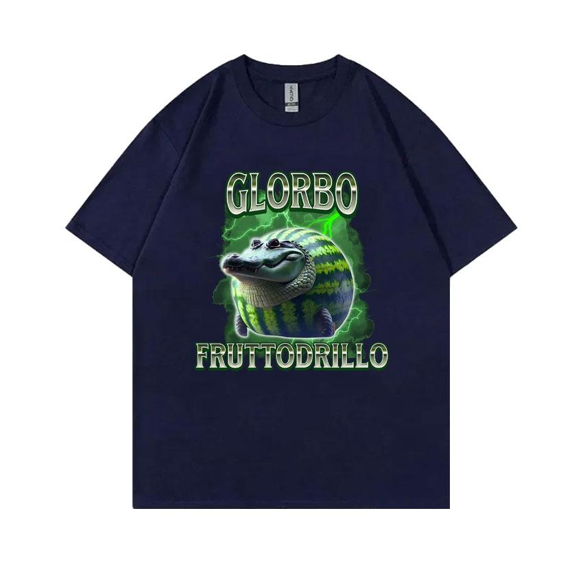 Italian Brainrot Glorbo Fruttodrillo T Shirts Watermelon Crocodile Funny Meme T-shirt Summer Men Women Fashion Oversized Tops