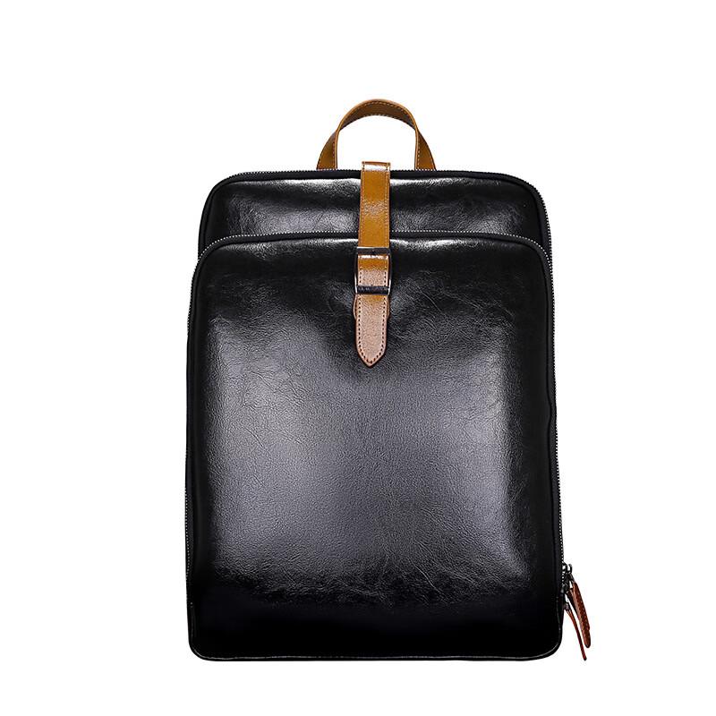 SCHWARZETIENNE Men s Business Leather Backpack with Optional Fingerprint Lock