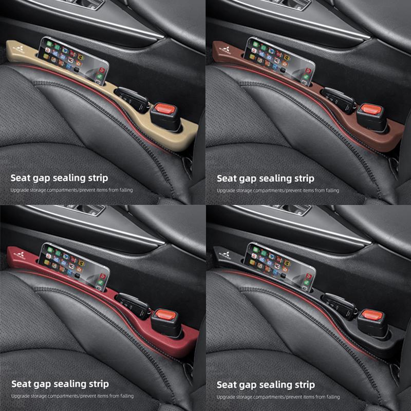 2Pcs Car Seat Gap Filler Strip Auto Key Phone Storage Accessories For Mitsubishi L200 ASX Pajero Lancerex Evo Mirage Attrage Ex LO7