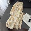 SIBOSHE Women's Leaf Print Wide-Leg Casual Pants