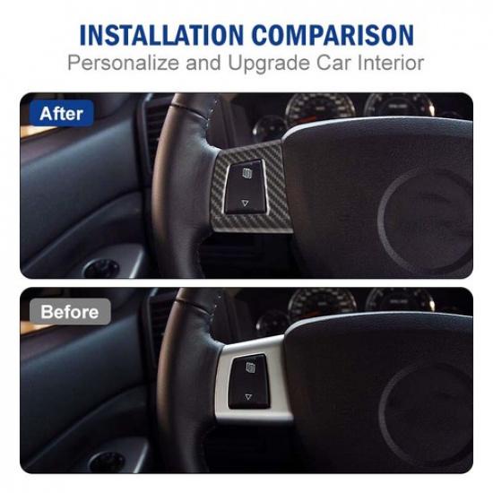 Carbon Fiber Steering Wheel Decor Cover Trim for Jeep Grand Cherokee 2006-2010