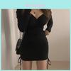 Female Solid Color Dress For Women Street Style In Autumn