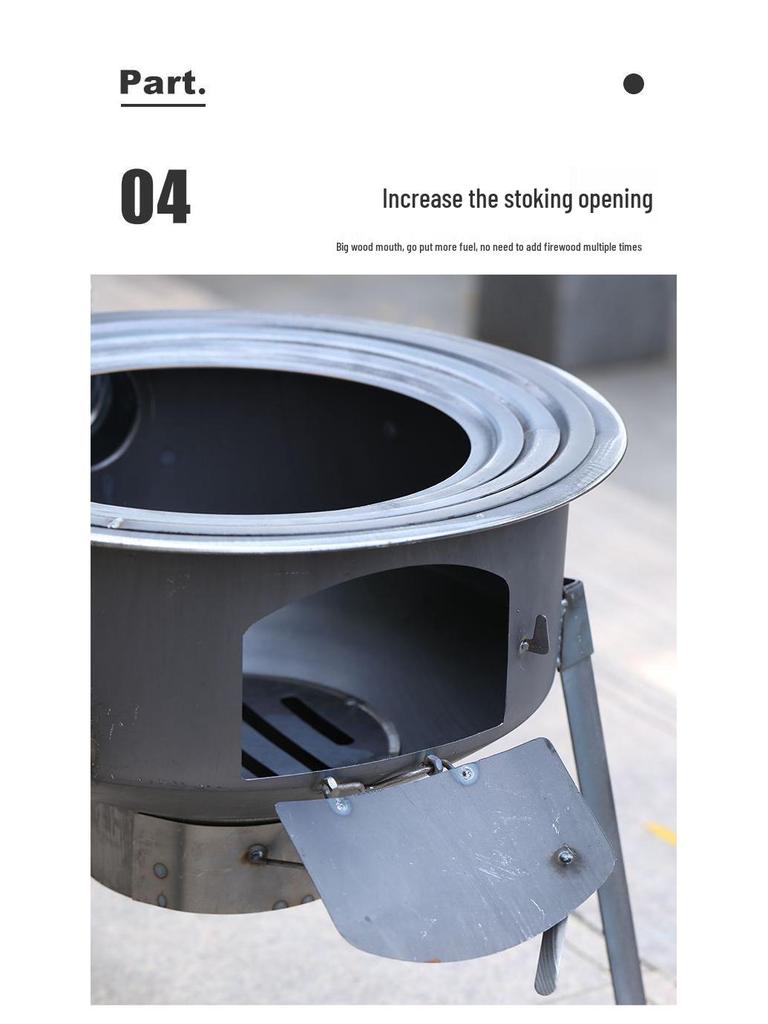 Portable Outdoor Firewood Stove For Rural and Household Use