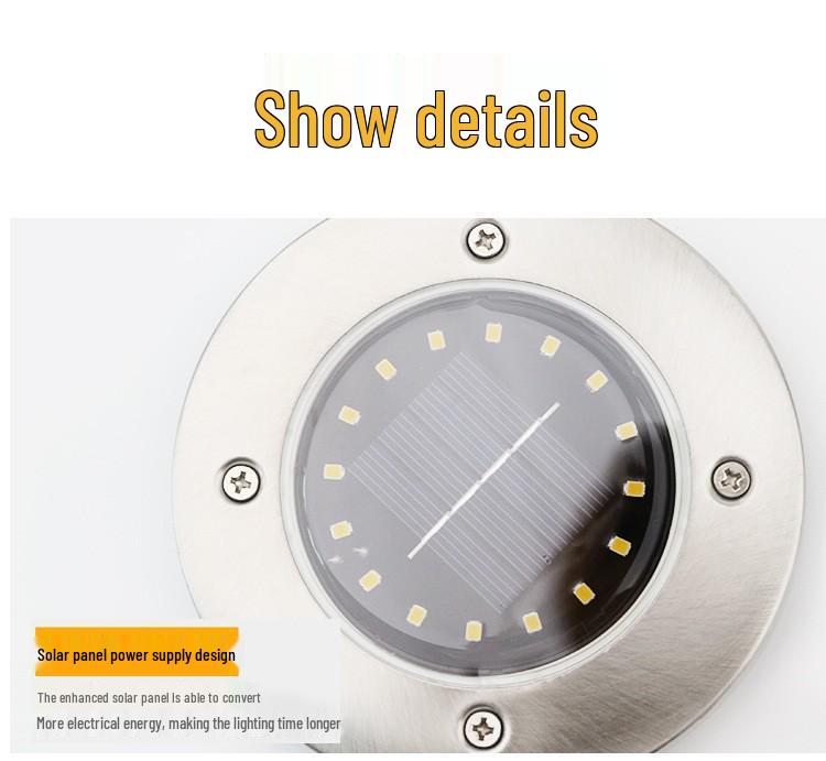 Waterproof Solar Underground Light for Outdoor Lawn, Villa, and Courtyard - Cross-Border Landscape Ground Insert Light