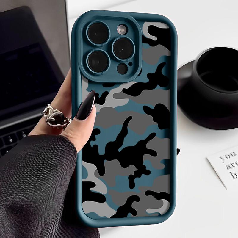 Camouflage Pattern Soft TPU Case For iPhone 17e 17 Pro 16 15 14 13 12 Pro Max Plus 16e11 Shockproof Silicone Phone Cover Fundas