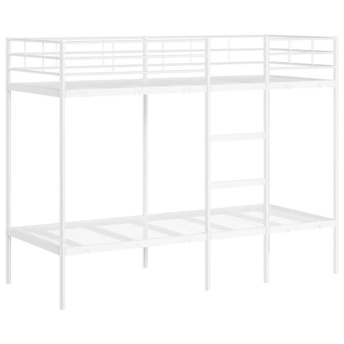 VidaXL Lit superposé sans matelas blanc 80x200 cm acier, cadre de lit, sommier, meuble de chambre, lit mezzanine, cadre de 42000327