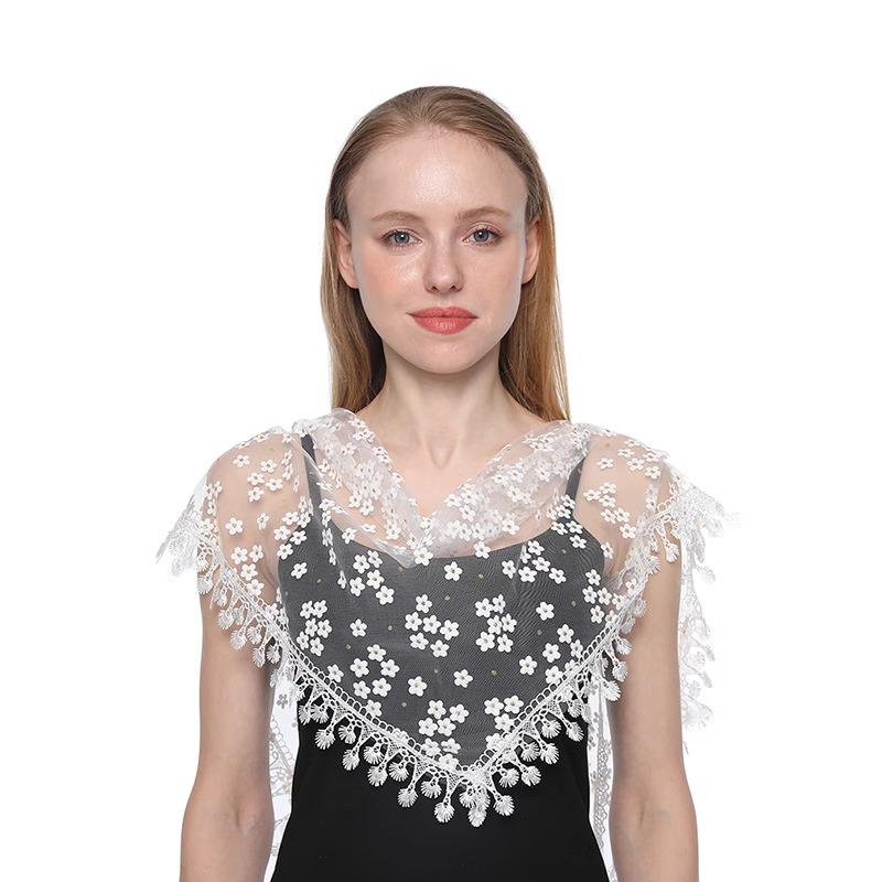 Korean Floral Tassel Shawl: Lightweight Summer Sun Protection Scarf