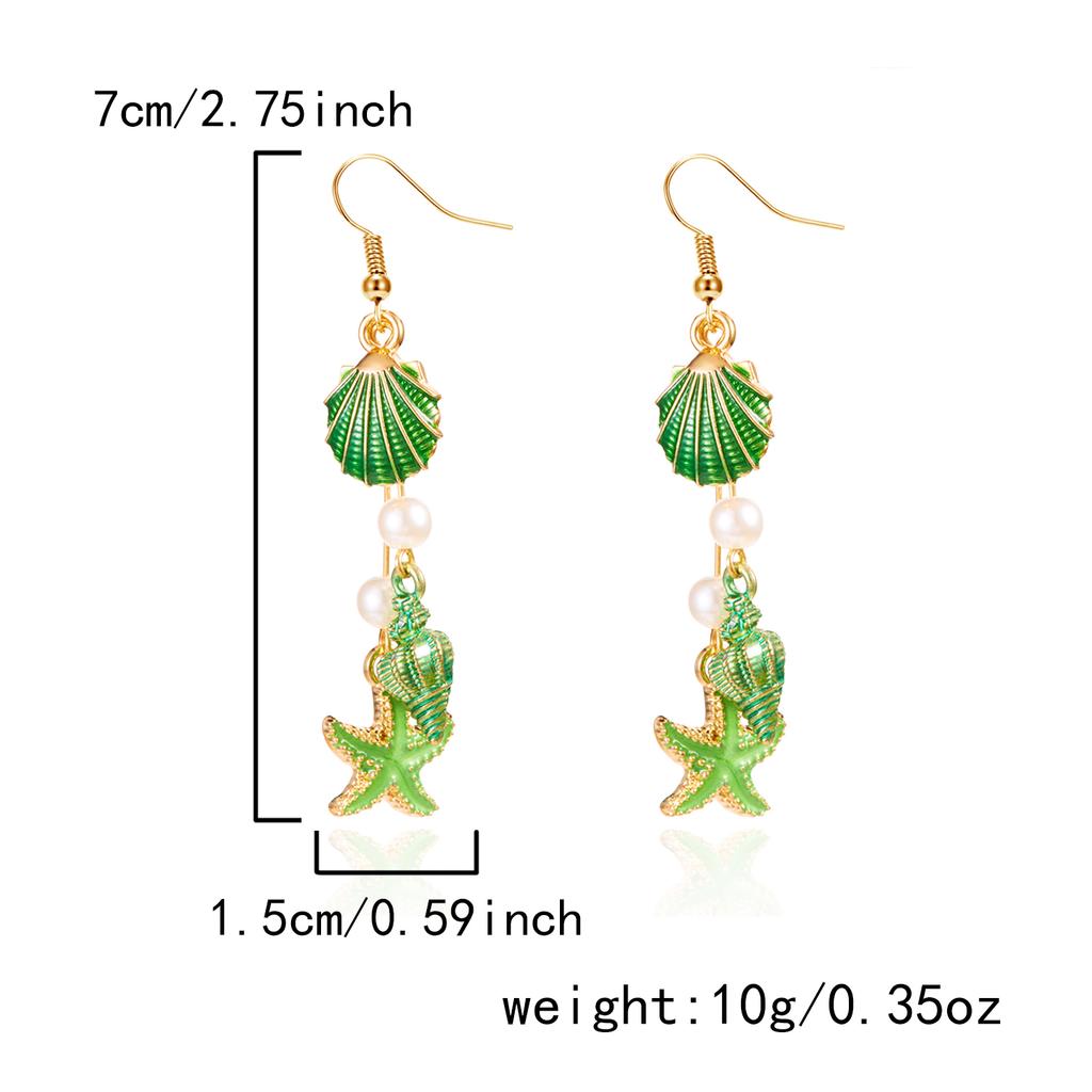 Bohemian Ocean Style Long Earrings for Women Exquisite Handmade Shell Conch Starfish Pendant Earring Summer Beach Party Jewelry